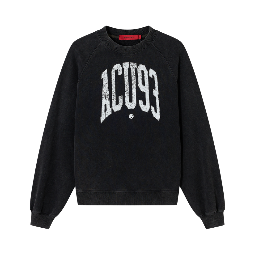 COLLEGE '93 CREWNECK WASHED BLACK