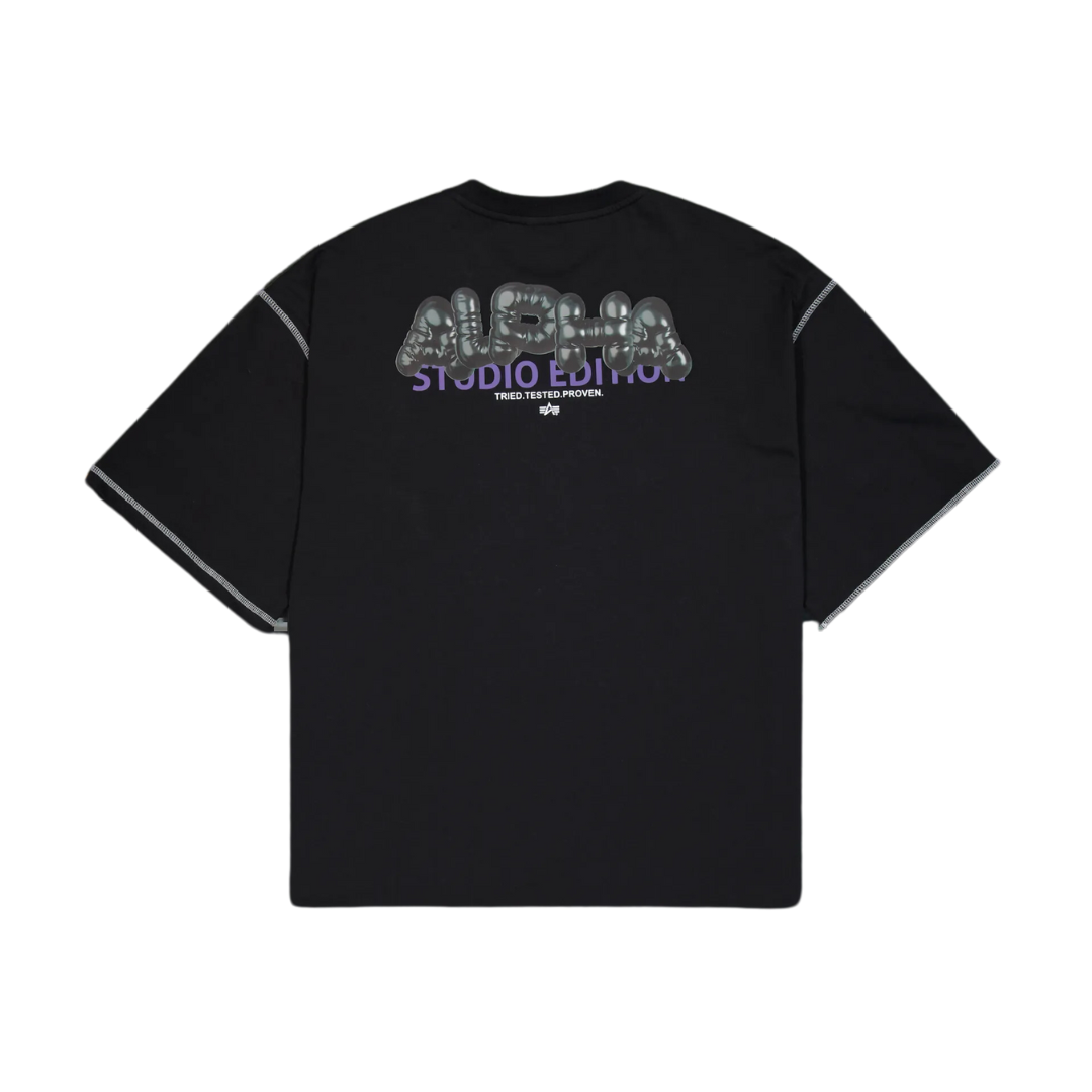 Studio Bubble Back Print T-Shirt (black)