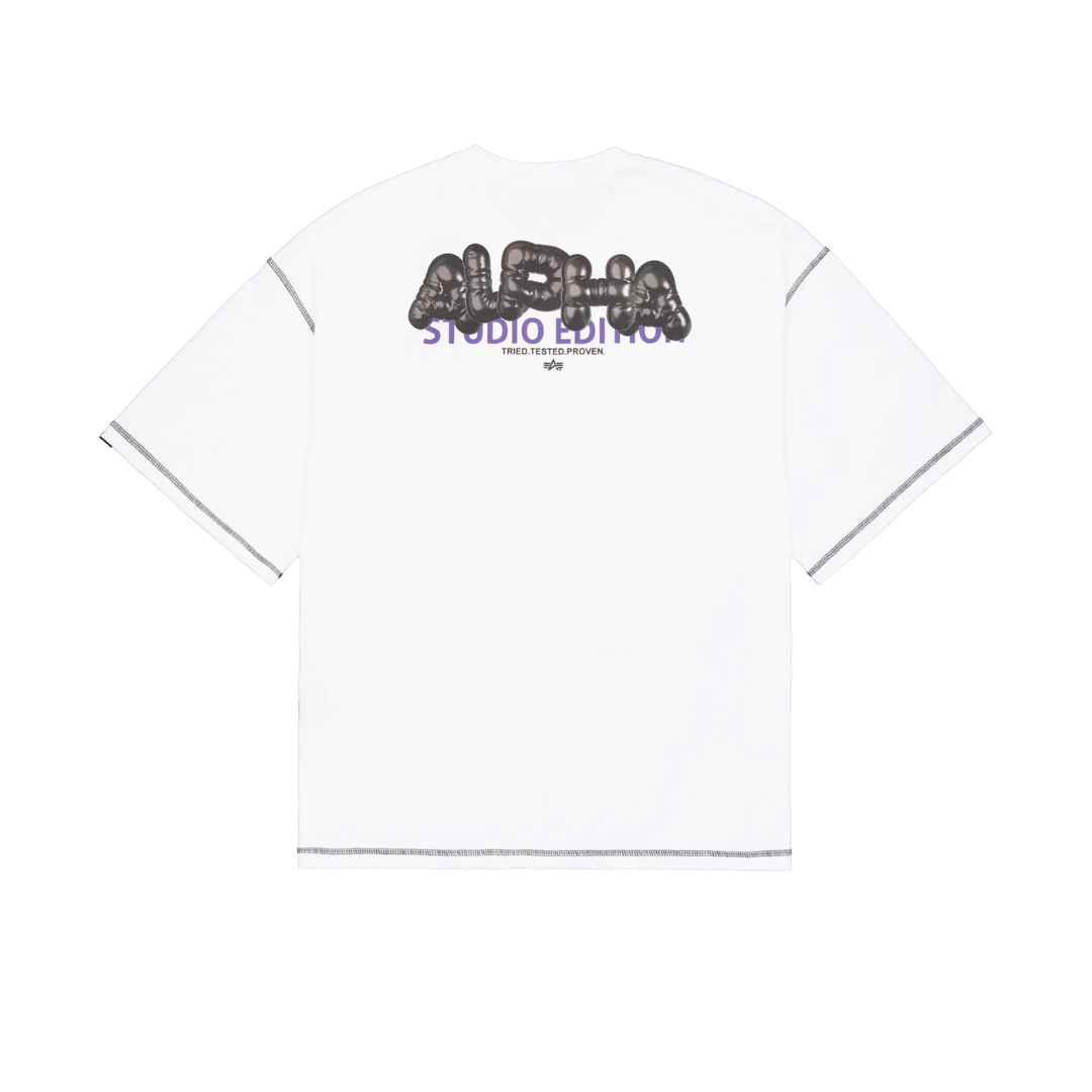 Studio Bubble Back Print T-Shirt (white)