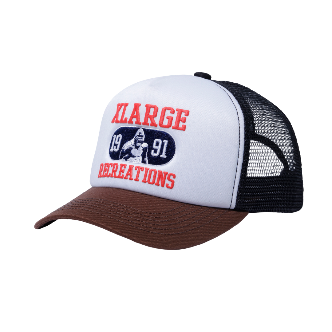 RECREATIONS MESH CAP (WHITE/BROWN)