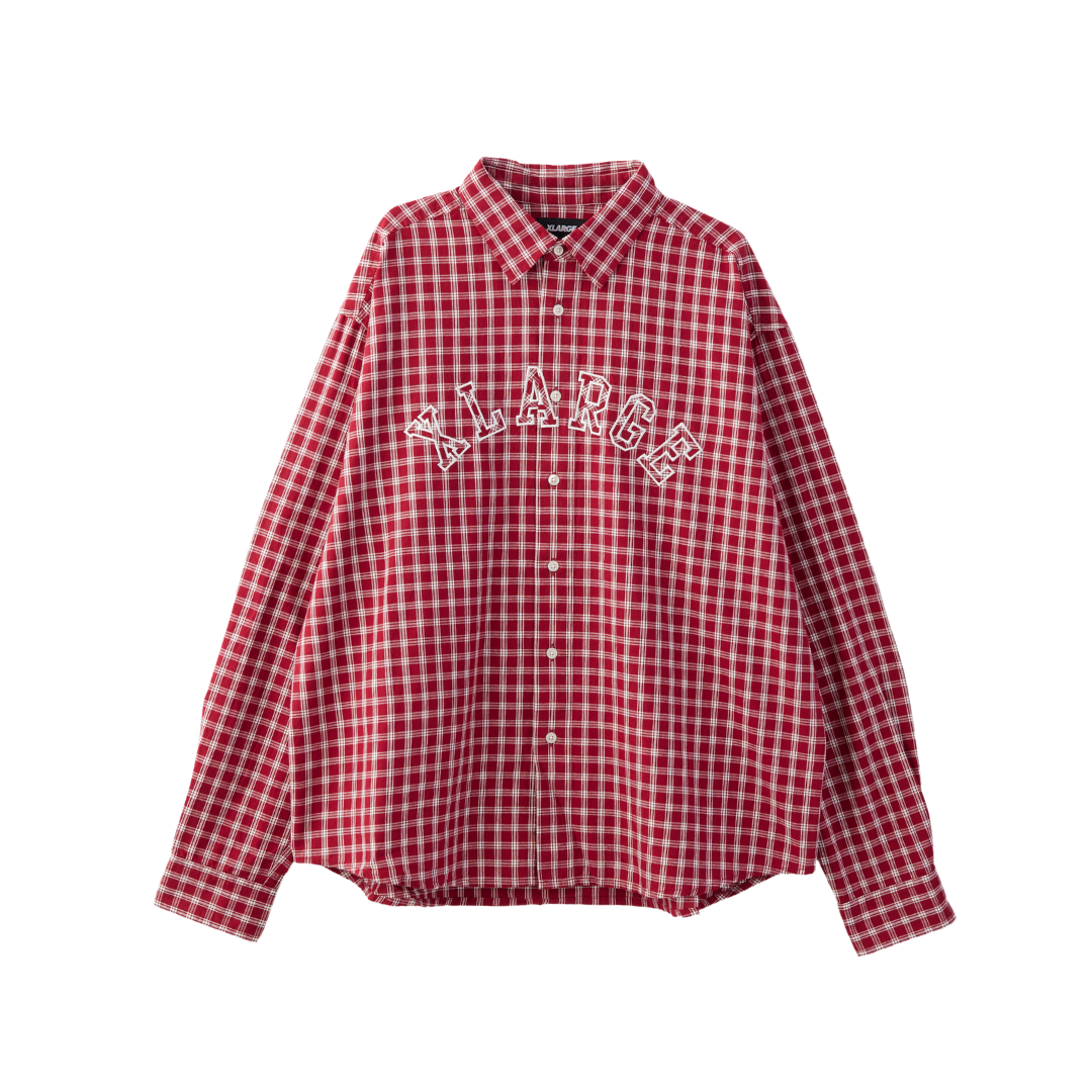 PATCH LOGO PLAID LS SHIRT