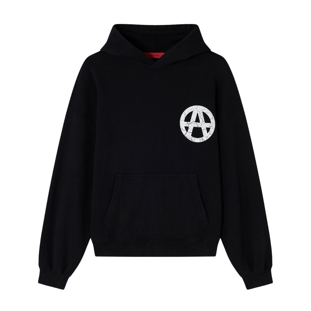 ANARCHY HOODIE WASHED BLACK
