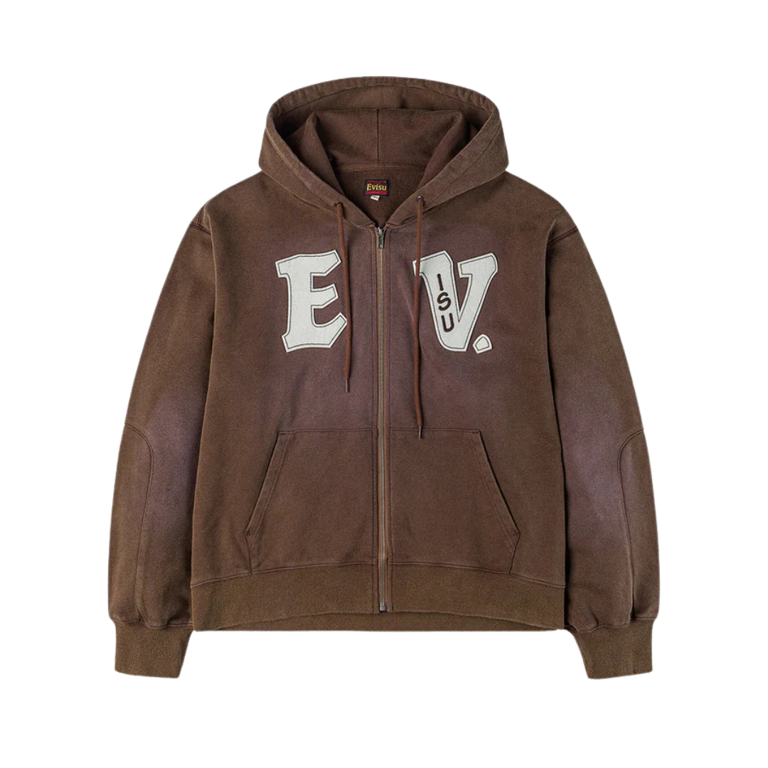 EV and Seagull Patches Embroidery Relax Fit Hoodie Jacket