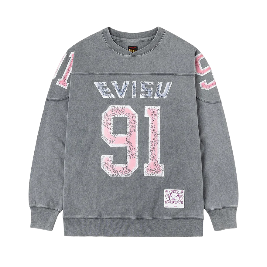 Logo and "91" Print Regular Fit Long-Sleeve T-shirt