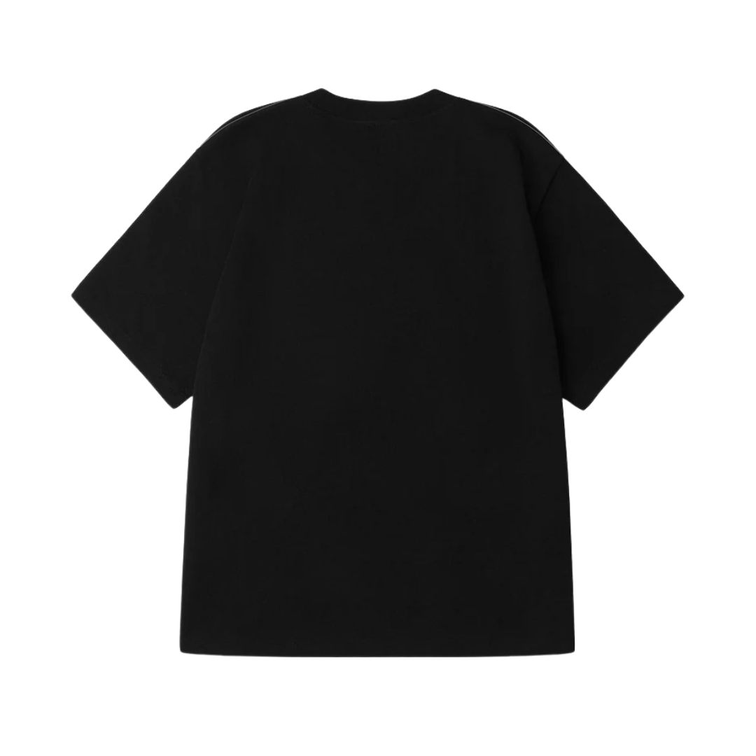 Brocade Seagull Appliqué Regular Fit Short Sleeves T-shirt (Black)