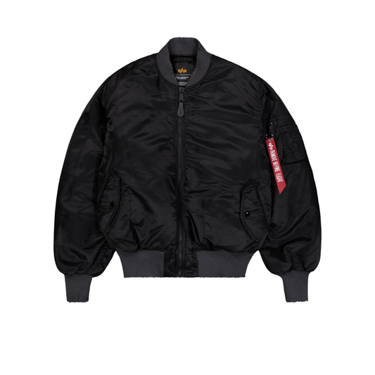 MA-1 Distressed Bomber Jacket (Black)