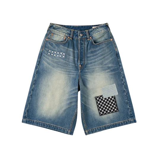 Sashiko Patch Denim Shorts