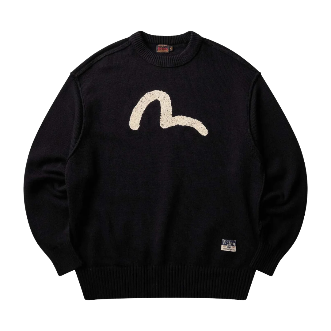Evisu Logo Embroidery Knit Pullover