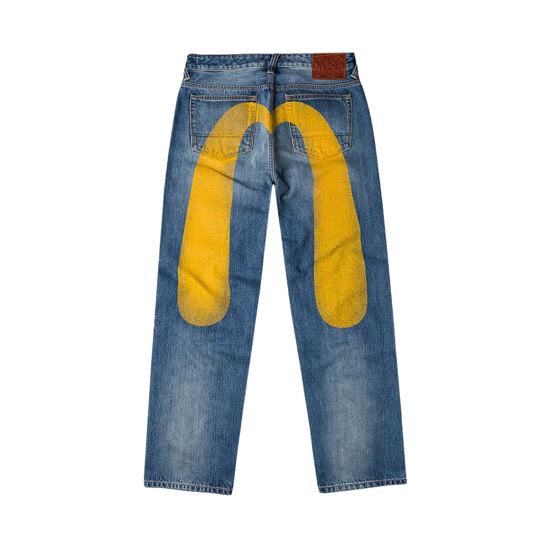 Yellow Daicock Print Regular Fit Jeans #2020