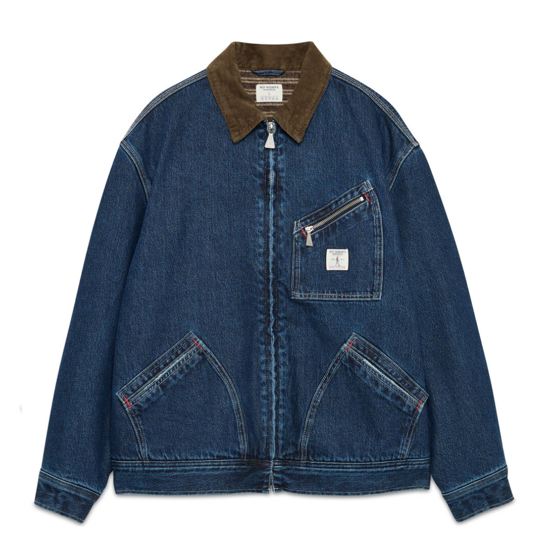 Work Short Jkt ROY ROGER'S WORKWEAR Denim/Wool blend stripe Dark Stone