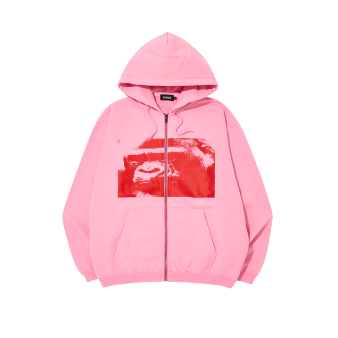 CRYING ZIP HOODIE PINK