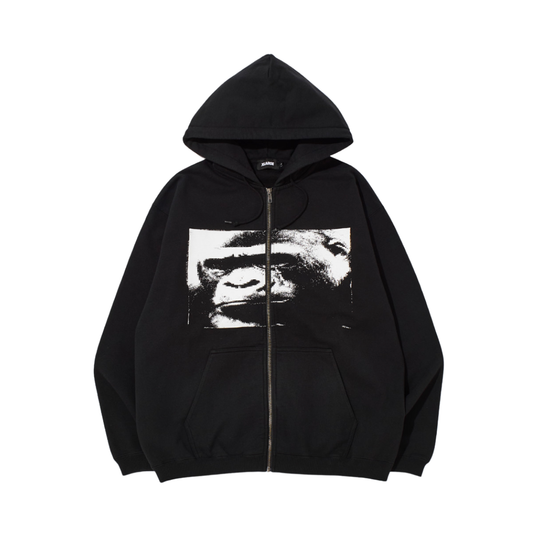 CRYING ZIP HOODIE BLACK